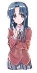  1girl blue_hair blush kawashima_ami long_hair s@ki_kilisawa school_uniform simple_background sketch smile solo star toradora! white_background 