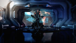  1girl 3d absurdres black_hair blue_eyes bodysuit breasts capital_ship_(eve_online) carrier carrier_(eve_online) chair closed_mouth clouds combat_ship_(eve_online) commentary constellation creodron_(eve_online) crossed_legs electronic_warfare_ship_(eve_online) english_commentary eve_online full_body gallente_federation_(eve_online) gloves glowing hand_up highres hologram holographic_monitor indoors lips long_hair map medium_breasts military_vehicle nebula nidensommer nose nyx_(eve_online) on_chair realistic scenery science_fiction sitting solo space spacecraft spacecraft_interior star_map super_capital_ship_(eve_online) supercarrier_(eve_online) 
