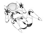 ? androgynous double_v flying_sweatdrops monochrome no_feet robot robot_joints solo tsukudani_(coke-buta) v 