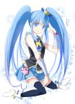  1girl black_legwear blue_eyes blue_hair brooch buts_(11067) colored_eyelashes cure_princess earrings happinesscharge_precure! highres jewelry long_hair magical_girl mini_crown precure shoes skirt smile solo thighhighs twintails wrist_cuffs 