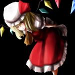  1girl ao-shiba blonde_hair bow flandre_scarlet hat hat_bow red_eyes solo touhou wings 