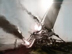  burning commentary day english_commentary eve_online georg_hilmarsson grey_theme outdoors science_fiction smoke spacecraft vehicle_focus wreckage 