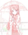  1girl blush s@ki_kilisawa sketch smile solo umbrella 
