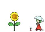  1girl ascot character_doll comic dora_e flower green_hair kazami_yuuka plaid plaid_skirt plaid_vest short_hair silent_comic skirt skirt_set sunflower touhou umbrella 