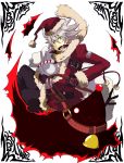  1boy blazblue christmas heterochromia kuro_yuzu ragna_the_bloodedge santa_costume silver_hair 