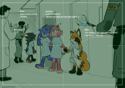  amy_rose black_fur blue_fur camera_pov extra_tails fox furry hedgehog highres holding_hands lab_coat pink_fur quaverdraws shadow_the_hedgehog sonic_(series) sonic_the_hedgehog tails_(sonic) 