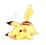  blush ieiieiiei no_humans pikachu pokemon solo white_background 