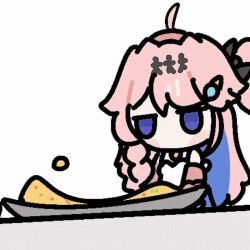 1girl animated_gif cooking denia_(wuthering_waves) fried_rice long_hair nepnepping wuthering_waves