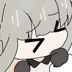 >_< 1girl animated_gif arknights arknights:_endfield long_hair nepnepping perlica_(arknights) shaking_head