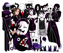  absurdres alice_angel among_us animal_ears artist_name badtz-maru bendy_and_the_ink_machine bird black_(among_us) black_hair black_theme brown_hair cat_ears chain_chomp color_connection colored_skin commentary creepypasta crewmate_(among_us) crossover dog dogamy enderman hedgehog_boy highres hole_in_hand hollow_knight horns knight_(hollow_knight) kuromi minecraft multiple_crossover myyoupink omori omori_(omori) penguin phineas_and_ferb sanrio shadow_the_hedgehog simple_background skeleton slender_man something_(omori) super_mario_bros. uboa undertale utdr_(toby_fox) vanessa_doofenshmirtz venom_(marvel) w.d._gaster white_background white_horns white_skin yume_nikki 