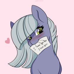  blush character_name limestone_pie my_little_pony my_little_pony:_friendship_is_magic pink_background 