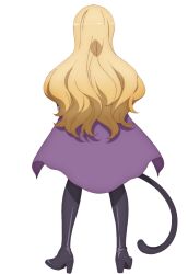  1girl black_tail blonde_hair boots cape from_behind highres long_hair magical_girl mahou_shoujo_ikusei_keikaku mahou_shoujo_ikusei_keikaku_restart masked_wonder official_art purple_cape second-party_source transparent_background 