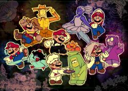  2girls 2others 3boys 7_colored_flowers_(deltarune) :o alternate_costume animal_ears aqua_(deltarune) aqua_dress aqua_skin ballerina ballet black_bow black_hair blonde_hair blue_(deltarune) blue_eyes blue_hair blue_overalls blue_skin boots bow bowtie boxing_gloves brown_hair chef chef_hat cherry_blossoms closed_eyes colored_skin covered_eyes cowboy cowboy_hat crossover deltarune dress facial_hair fang floral_background flower glasses gloves green_(deltarune) green_skin grey_hair hair_bow hat holding holding_plate knife lab_coat long_hair mario mouse_(animal) multiple_boys multiple_girls multiple_others mustache nakaue_shigehisa_(style) octigone official_alternate_costume open_mouth outline overalls pants parody plaid_clothes plaid_shirt plate punch-out!! purple_flower purple_hair purple_skin red_bow red_hat red_shirt red_shoes referee scarf seth_(deltarune) shirt shoes short_hair skirt sleeves_past_fingers sleeves_past_wrists smile style_parody sunflower super_mario_bros. super_mario_odyssey suspenders sweat sweatdrop teeth tutu utdr_(toby_fox) visor_cap white_gloves yellow_(deltarune) yellow_skin 