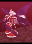  1girl fingerless_gloves gloves hair_bobbles hair_ornament multiple_wings shinki side_ponytail silver_hair tagme touhou touhou_(pc-98) wings 