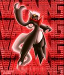  darkrai fusion hair_over_one_eye highres mewtwo no_humans pokemon pokemon_(game) slit_pupils solo white_hair yellow_eyes 