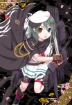 1girl green_hair heterochromia ikeda_yuuki kantai_collection kiso_(kantai_collection) personification solo sword weapon 