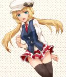  1girl blonde_hair blue_eyes hat irouha necktie pokemon pokemon_(game) pokemon_xy serena_(pokemon) skirt solo thighhighs twintails 