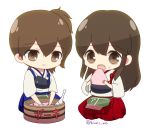  akagi_(kantai_collection) animated animated_gif eating kaga_(kantai_collection) kantai_collection lowres 