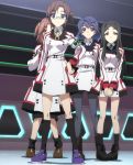  4girls armband boots hiding highres infinite_stratos mayuzumi_kaoruko multiple_girls nohotoke_honne school_uniform screencap 