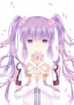  1girl alternate_costume flower kai_aki long_hair purple_hair smile solo sophie_(tales) tales_of_(series) tales_of_graces twintails violet_eyes 