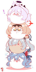  :d absurdres afterimage ahoge ahoge_wag ako_(blue_archive) animal_ear_fluff black-framed_eyewear blue_archive blue_hairband blush brown_eyes chinatsu_(blue_archive) closed_eyes closed_mouth colored_shadow dark_skin expressive_hair glasses grey_eyes grey_hair hair_over_one_eye hairband halo highres hina_(blue_archive) horns iori_(blue_archive) kemonomimi_mode kurukurumagical long_hair low_twintails open_mouth prefect_team_(blue_archive) red_eyes semi-rimless_eyewear shadow short_twintails simple_background single_hair_intake smile stacking tail tail_wagging translation_request twintails under-rim_eyewear v-shaped_eyebrows very_long_hair white_background yellow_eyes 