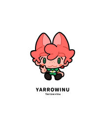  1boy animal_ears chibi chibi_only closed_mouth commentary commentary_request dog_boy dog_ears freckles front_hook highres kemonomimi_mode male_focus milo_(pokemon) pokemon pokemon_sword_and_shield pun sitting smile v white_background 