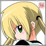  1girl blonde_hair blush green_eyes hayate_no_gotoku! long_hair lowres sanzen&#039;in_nagi solo twintails 