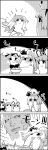  4koma animal_ears basket bow comic dhalsim eating gradient_hair hair_bow hairband highres hijiri_byakuren hood konpaku_youmu konpaku_youmu_(ghost) kumoi_ichirin monochrome mouse_ears multicolored_hair mushroom nazrin smile street_fighter street_fighter_ii tani_takeshi touhou translation_request yukkuri_shiteitte_ne 