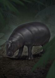  animal animal_focus animalization artist_request black_eyes black_skin closed_mouth colored_skin commentary_request dirt forest hippopotamus kemono_friends leaf nature no_humans official_art outdoors partial_commentary pygmy_hippopotamus pygmy_hippopotamus_(kemono_friends) recursive_animalization shiny_skin solo 