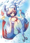  1girl animal_ears blue_eyes breasts cat_ears cat_tail cleavage kawagoe_pochi long_hair ragnarok_online solo tail twintails underwater 