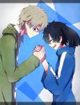  1boy 1girl black_hair brown_hair couple ene_(kagerou_project) holding_hands kagerou_project konoha_(kagerou_project) long_hair ringomaru short_hair smile twintails 