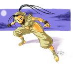  1girl barefoot ibuki long_hair ninja simple_background street_fighter zeshgolden 