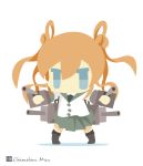  1girl blue_eyes chameleon_man_(three) character_request chibi kantai_collection orange_hair short_hair twintails 