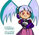  1girl artist_request call_(inafune_keiji) call_(mighty_no._9) crossed_arms english headphones long_hair mighty_no._9 purple_hair red_eyes robot robot_joints solo text twintails 