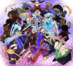  ahoge animal_hood arakune blazblue blazblue:_continuum_shift blonde_hair bodysuit carl_clover cat_hood everyone eyepatch glasses green_hair hakumen hazama hood ignis_(blazblue) iron_tager jerun jin_kisaragi lambda-11 litchi_faye_ling long_hair makoto_nanaya mask mecha_musume mikado_(blazblue) mu-12 multiple_boys multiple_girls nirvana nu-13 platinum_the_trinity purple_hair rachel_alucard ragna_the_bloodedge relius_clover shishigami_bang silver_hair sword taokaka tsubaki_yayoi valkenhayn_r_hellsing visor weapon 