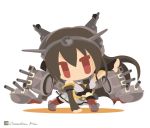  1girl brown_hair chameleon_man_(three) character_request chibi kantai_collection long_hair red_eyes 
