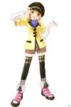  1girl blonde_hair green_eyes hat inomata_mutsumi leia_roland namco official_art open_mouth short_hair shorts smile solo tales_of_(series) tales_of_xillia tales_of_xillia_2 