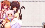 5girls animal_ears breasts brown_hair cat_ears cat_tail highres large_breasts long_hair multiple_girls original pink_hair syroh tail wallpaper widescreen 