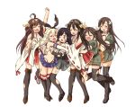  6+girls :o ;o ^_^ ahoge arm_up asashio_(kantai_collection) bandaid black_hair black_legwear black_panties blonde_hair blue_eyes blush brown_hair bruise cheek-to-cheek chikuma_(kantai_collection) clenched_hands closed_eyes dirty elbow_gloves frilled_skirt frills gloves group_hug hairband haruna_(kantai_collection) hug injury kantai_collection kongou_(kantai_collection) long_hair multiple_girls onaya_masakazu open_mouth panties personification ribbon-trimmed_sleeves ribbon_trim school_uniform shimakaze_(kantai_collection) simple_background skirt smile striped striped_legwear tears thighhighs tone_(kantai_collection) torn_clothes torn_thighhighs underwear white_background wince wink 