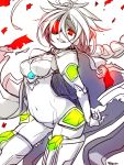  1girl ahoge blazblue bodysuit cape eyepatch kuro_yuzu mecha_musume nu-13 red_eyes 