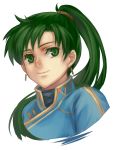  1girl earrings fire_emblem fire_emblem:_rekka_no_ken green_eyes green_hair jewelry lyndis_(fire_emblem) smile solo 