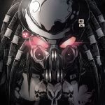  aliens_vs_predator armor celtic_(predator) glowing glowing_eyes hairlocs helmet predator_(film) red_eyes skull_necklace 