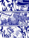  1boy admiral_(kantai_collection) battleship cannon comic hat kaneko_tsukasa kantai_collection mecha monochrome solo translation_request 
