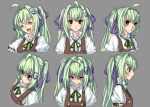  expressions green_dam green_hair hair_ribbon os personification red_eyes ribbon ryuuzaki_itsu twintails 