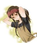  apron bandana brown_eyes brown_hair koga_norio long_hair narutaru trap 