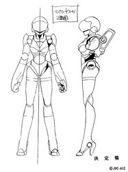  bubblegum_crisis_2040 character_sheet hardsuit linna_yamazaki mecha monochrome no_humans tagme 