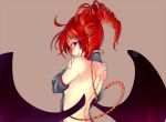  back bare_back bare_shoulders demon_girl demon_wings drill_hair kasane_teto looking_back mikeco red_eyes red_hair redhead smile twintails utau wings 