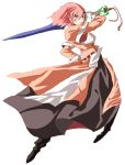  blue_eyes dress highres original pink_hair siirakannu solo sword weapon 
