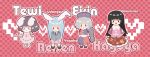  bad_id black_hair blue_hair blush_stickers braid bunny_ears carrot chachi chachi_(azuzu) chibi hat houraisan_kaguya inaba_tewi jewelry necklace rabbit_ears reisen_udongein_inaba silver_hair single_braid touhou yagokoro_eirin 