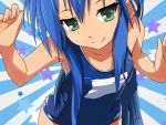  blue_hair izumi_konata lucky_star school_swimsuit smile swimsuit 